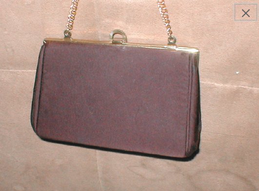 Vintage BROWN Silk Evening Purse