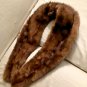 Vintage genuine MINK Fur Collar in Dark Brown