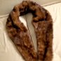 Vintage genuine MINK Fur Collar in Dark Brown