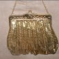Vintage Whiting & Davis Gold Metal Mesh Evening Purse w/ Filigree Frame