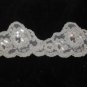 Ivory heavily Beaded Alencon Lace Border Trim