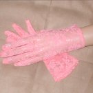 Vintage CORAL Lace wrist-length Gloves