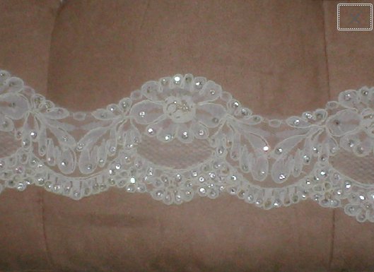 Fine imported French Alencon Beaded Lace in white or ivory