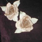 Vintage Handmade Silk Dupioni Rose Flowers lot of 2