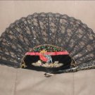1930's Vintage hand painted Bullfighter Fan w/ Black Lace from SPAIN