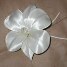 Vintage handmade ivory satin Orchid Millinery Flower