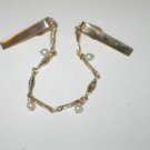 Vintage 1950's gold & pearl Sweater Guard Clip Chain