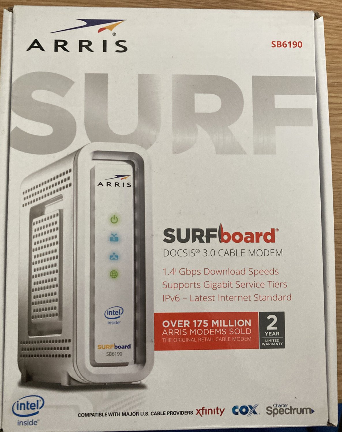 ARRIS SURFboard SB6190 DOCSIS 3.0 Cable Modem SB6190 Open Box