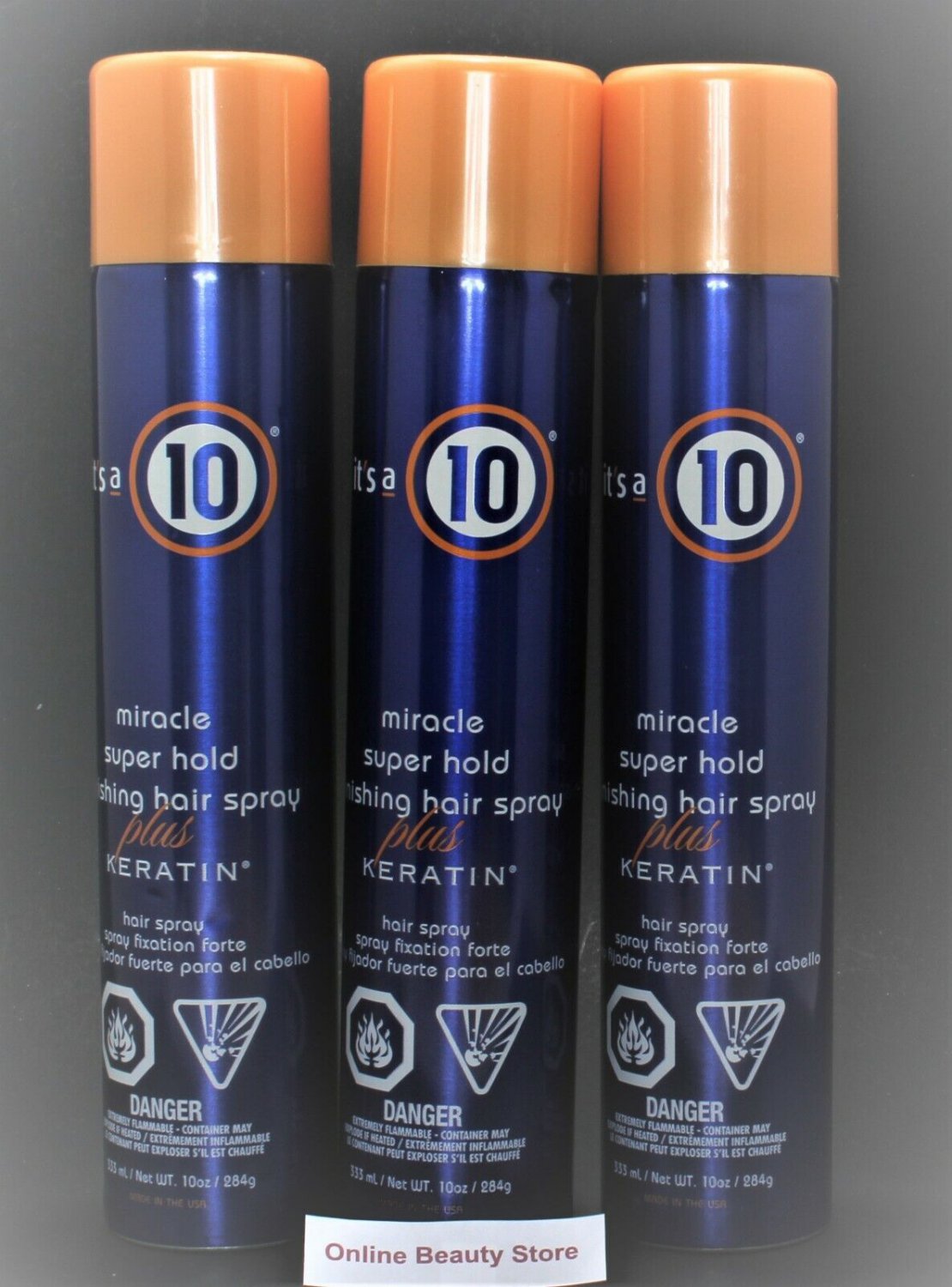 It's A 10 Miracle Super Hold Finishing Spray Plus Keratin 10 oz Pack of 3