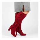 Womens Boots Journee Collection Vivian Ruffled Knee-High Boots Red SZ 7.5 NWOT