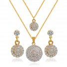 The bride jewelry two piece Necklace Earrings Set Round Diamond Jewelry Set