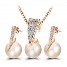 Pearl Necklace Earring Set Wedding Banquet Dress