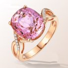 Tourmaline Ring, The  American Fashion Engagement Ring Female Powder Crystal Inlay Zircon Ring