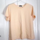 Land's End Golden Yellow Peach Summer Woman's Top Blouse Size L  #900451