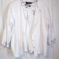 Size XL  White Sag Harbour Summer Woman's Top Blouse and 3/4 Sleeve Jacket #900453