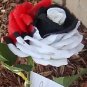 50 Seeds Rare White Black Red Tri-color Rose with white eye