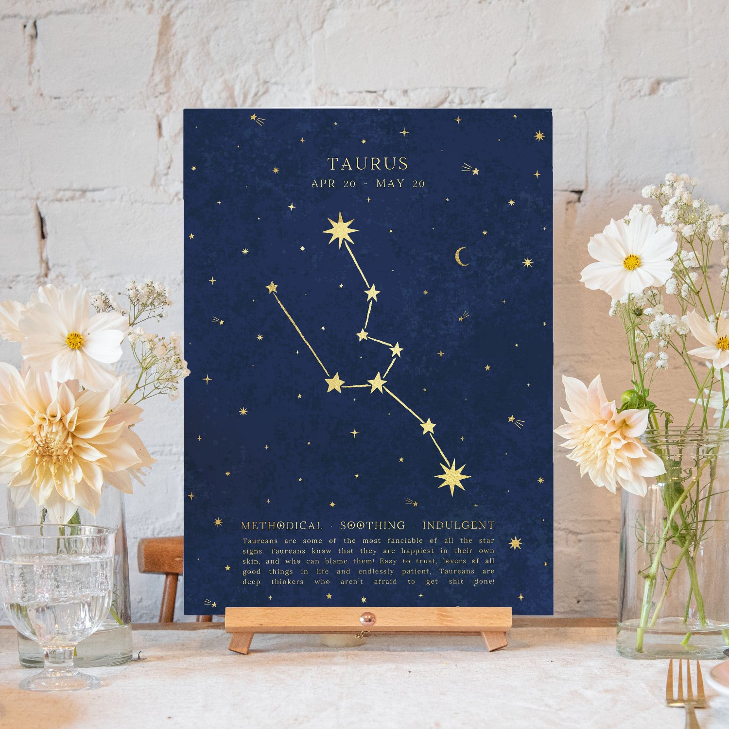 Taurus constellation print | Taurus zodiac sign birthday gift ...