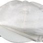 White Classic Men's Linen 8 Panel Applejack Gatsby Newsboy Ivy Hat Spring