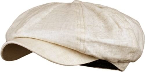 Putty Beige Classic Men's Linen 8 Panel Applejack Gatsby Newsboy Ivy Hat Spring