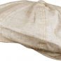 Putty Beige Classic Men's Linen 8 Panel Applejack Gatsby Newsboy Ivy Hat Spring