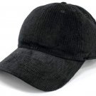 Black Solid Corduroy 100% Cotton Vintage Unisex Baseball Polo Trucker