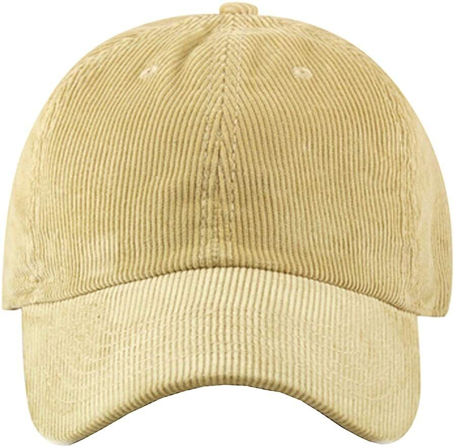 Sand Solid Corduroy 100% Cotton Vintage Unisex Baseball Polo Trucker