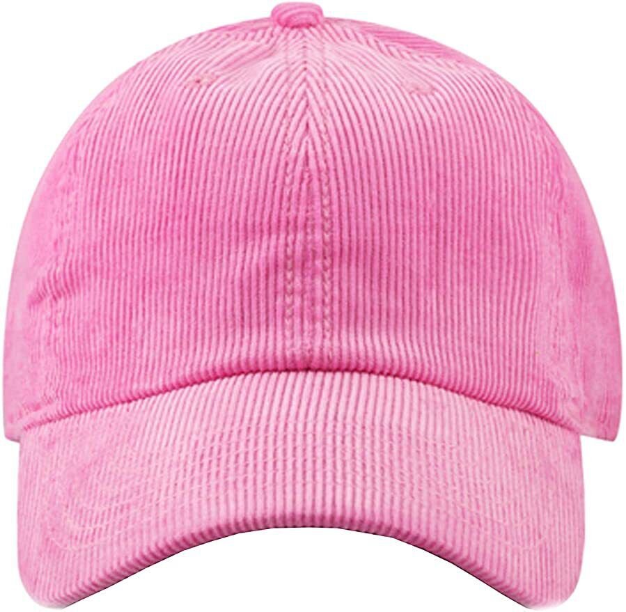 Light Pink Solid Corduroy 100% Cotton Vintage Unisex Baseball Polo Trucker