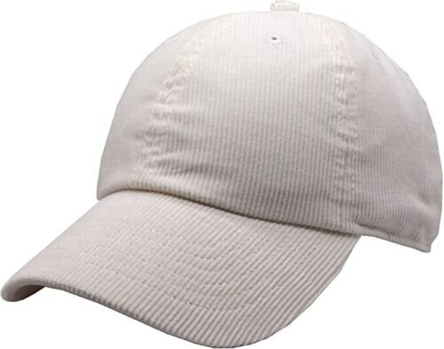 Off White Solid Corduroy 100% Cotton Vintage Unisex Baseball Polo Trucker