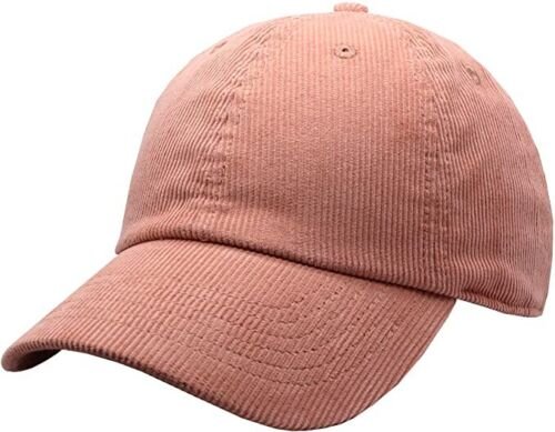 Mauve Solid Corduroy 100% Cotton Vintage Unisex Baseball Polo Trucker