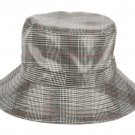 Plaid Black White Orange Weather Rain Waterproof Bucket Bush Fisherman Hiking Wide Brim Cap Hat