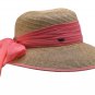 Coral Women's Packable Wide Brim Paper Straw Floppy Hat SPF50 Protection Bow Ribbo