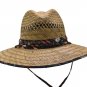 Malibu Men's Straw Sun Lifeguard Beach Hat Raffia Wide Brim Vented