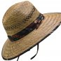 Malibu Men's Straw Sun Lifeguard Beach Hat Raffia Wide Brim Vented