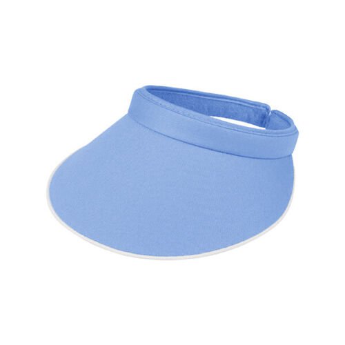 Blue Visor Sun Plain Hat Sports Cap Colors Golf Tennis Beach Clip-On Summer