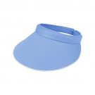 Blue Visor Sun Plain Hat Sports Cap Colors Golf Tennis Beach Clip-On Summer