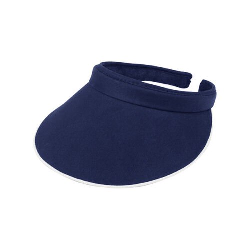 Navy Visor Sun Plain Hat Sports Cap Colors Golf Tennis Beach Clip-On Summer