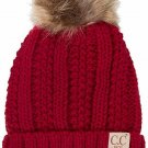 Red Toddler Kids Genuine Ages 2-7 Sherpa Lining Pom Thick Knit Beanie Hat