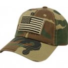Camo Green Camouflage Constructed Special Tactical Operator Forces USA Flag Patch Hat Cap