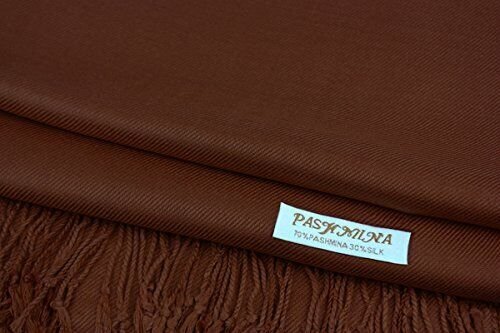 Brown  Pashmina Large Soft Plain Shawl Wrap Scarf for Women