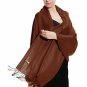 Brown Pashmina Large Soft Plain Shawl Wrap Scarf for Women