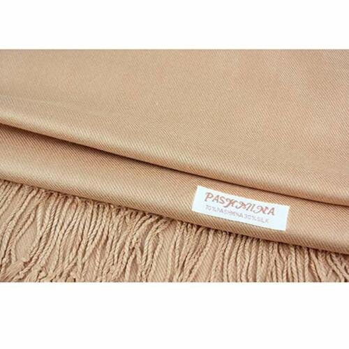Beige Pashmina Large Soft Plain Shawl Wrap Scarf for Women