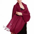 Burgundy Pashmina Large Soft Plain Shawl Wrap Scarf for Women