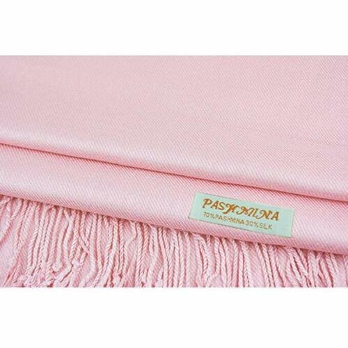 Light Pink Pashmina Large Soft Plain Shawl Wrap Scarf for Women