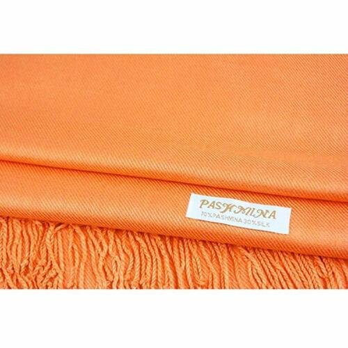 Orange Pashmina Large Soft Plain Shawl Wrap Scarf for Women
