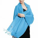 Sky Blue Pashmina Large Soft Plain Shawl Wrap Scarf for Women