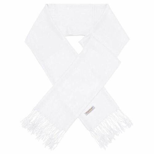 White Pashmina Large Soft Plain Shawl Wrap Scarf for Women