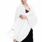White Pashmina Large Soft Plain Shawl Wrap Scarf for Women