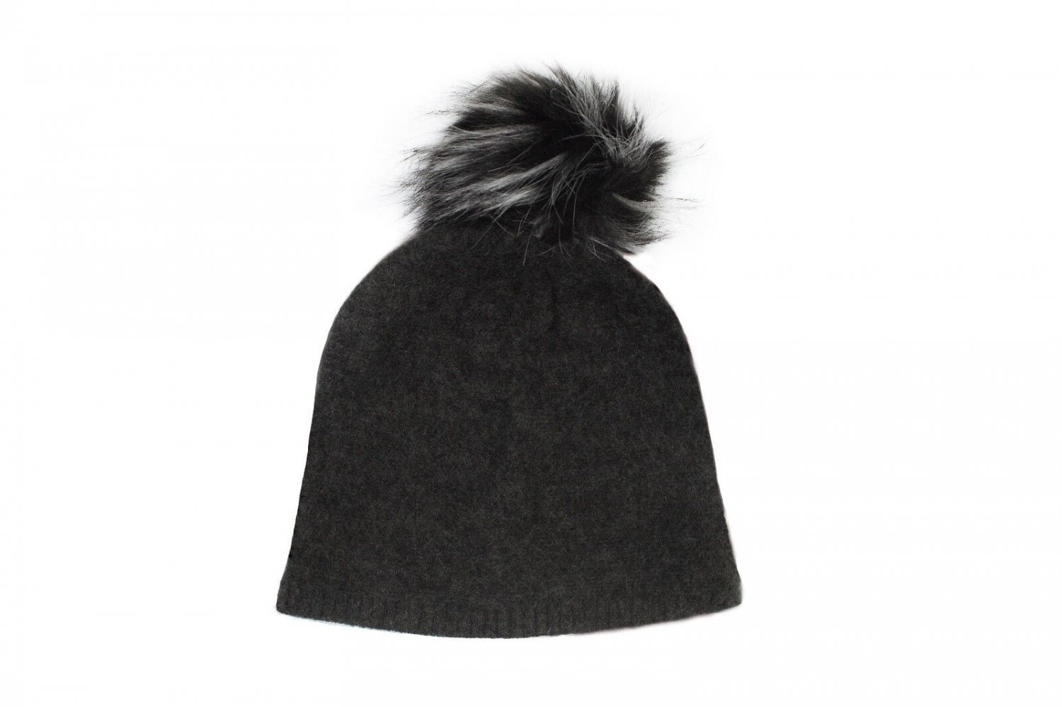 Charcoal New Super Soft Faux Fur pom pom Winter Hat Beanie Cap Cute Cold