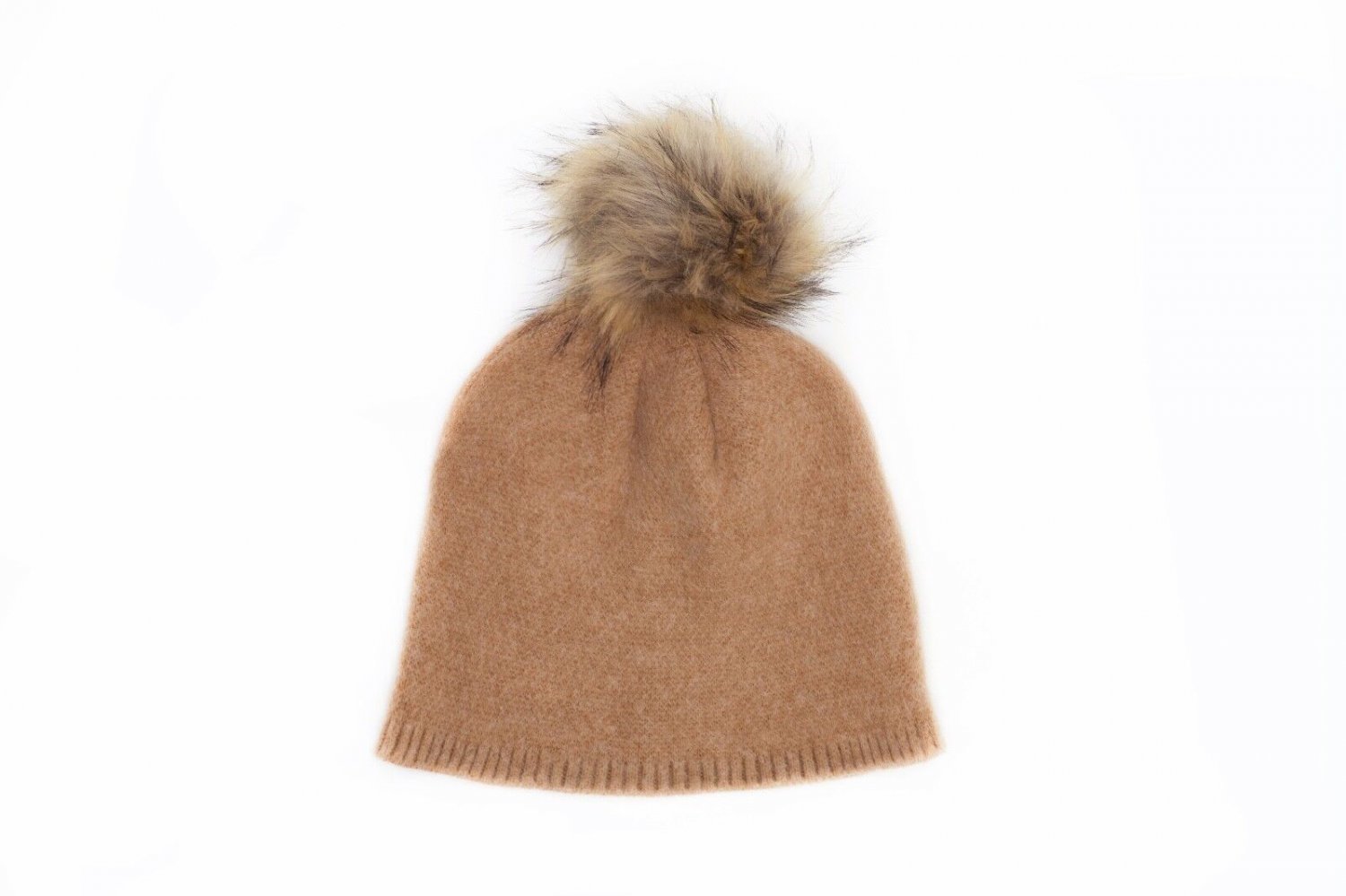 Khaki New Super Soft Faux Fur pom pom Winter Hat Beanie Cap Cute Cold