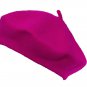 Hot Pink New Warm French Style Lightweight Casual Classic Beanie Solid Color Wool Beret
